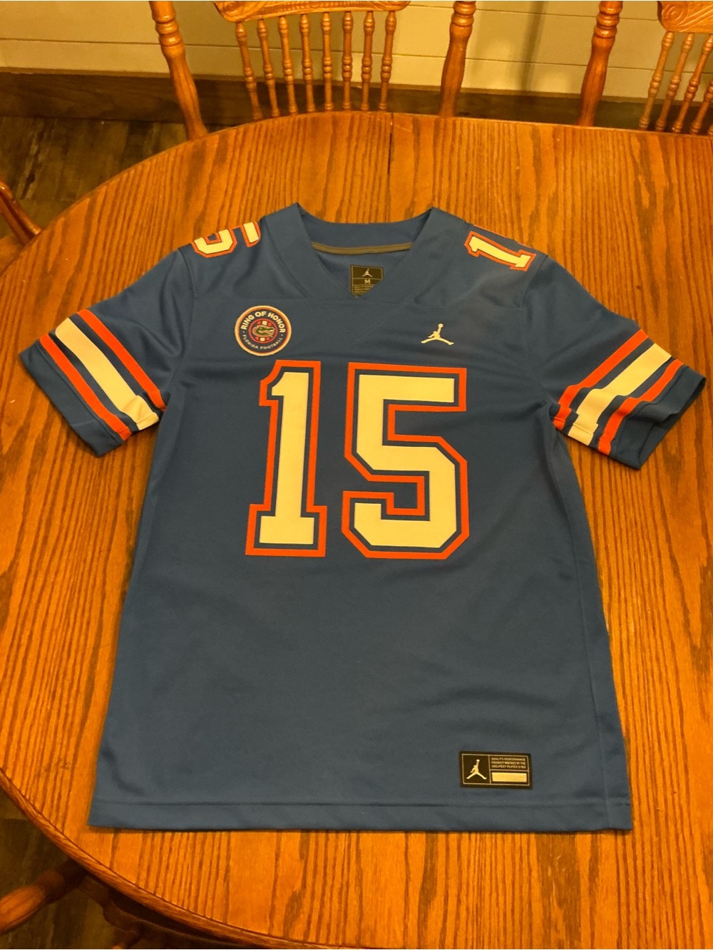 Jordan Florida Gators Tim Tebow #15 Football Jersey Blue Size M Ring of Honor